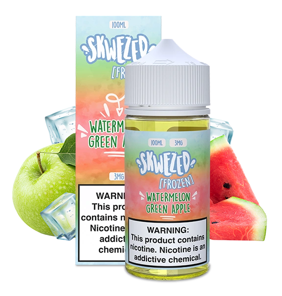 100ml - Skwezed FROZEN - Watermelon Green Apple (Sour Summer Splash) SKWZD 100ml - Skwezed FROZEN - Watermelon Green Apple (Sour Summer Splash) SKWZD