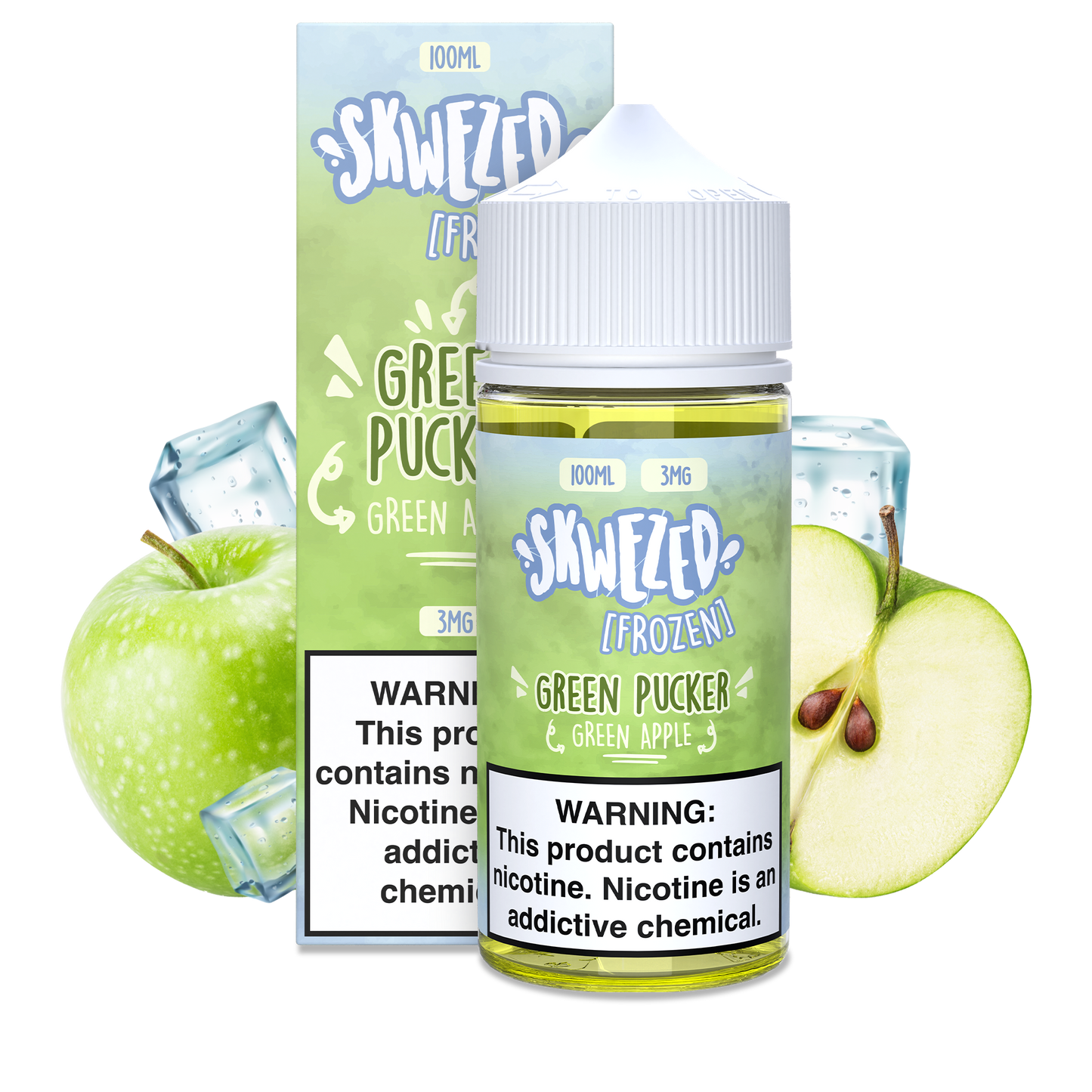 100ml - skwezed frozen - green apple (green pucker)