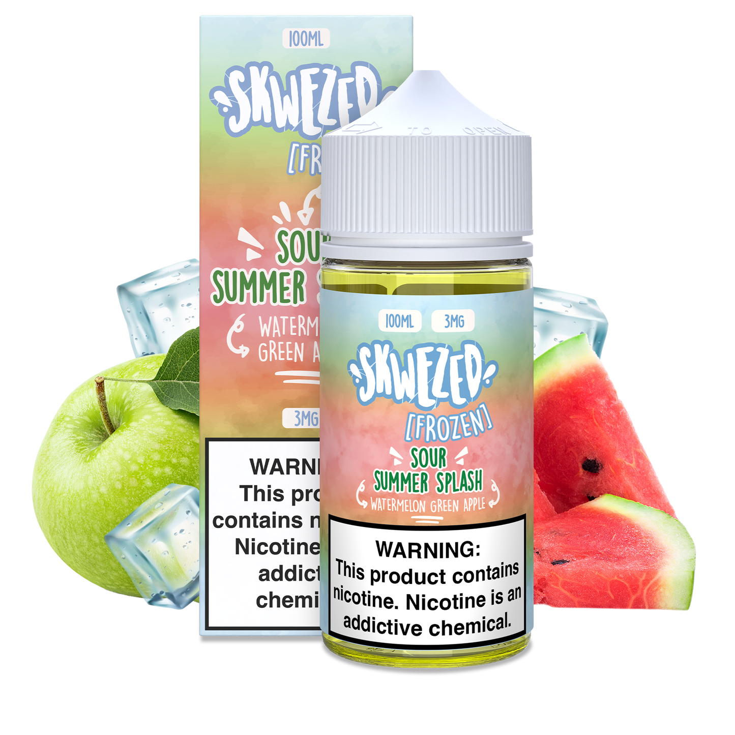 100ml - skwezed frozen - watermelon green apple (sour summer splash)