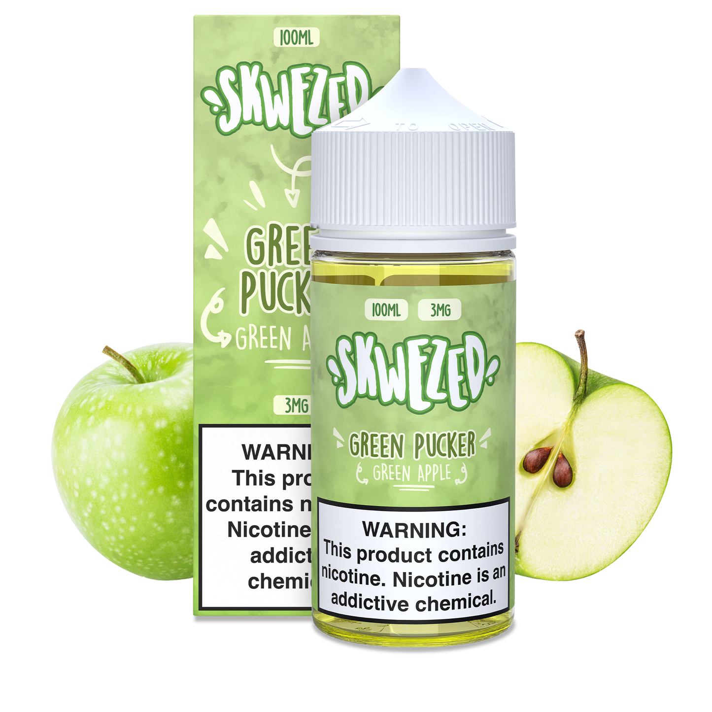 100ml - skwezed - green apple (green pucker)