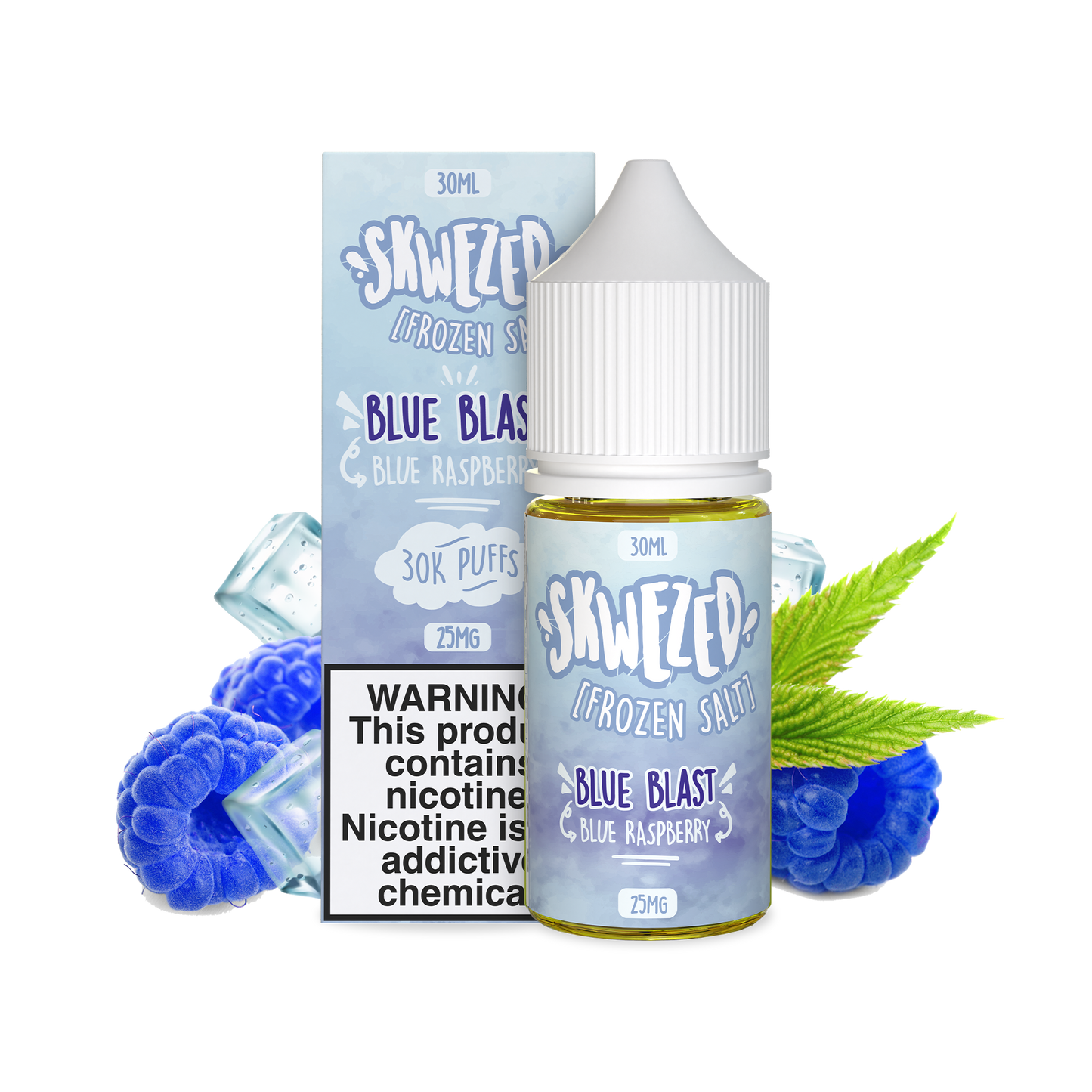 30ml - skwezed salt frozen  - blue raspberry (blue blast)