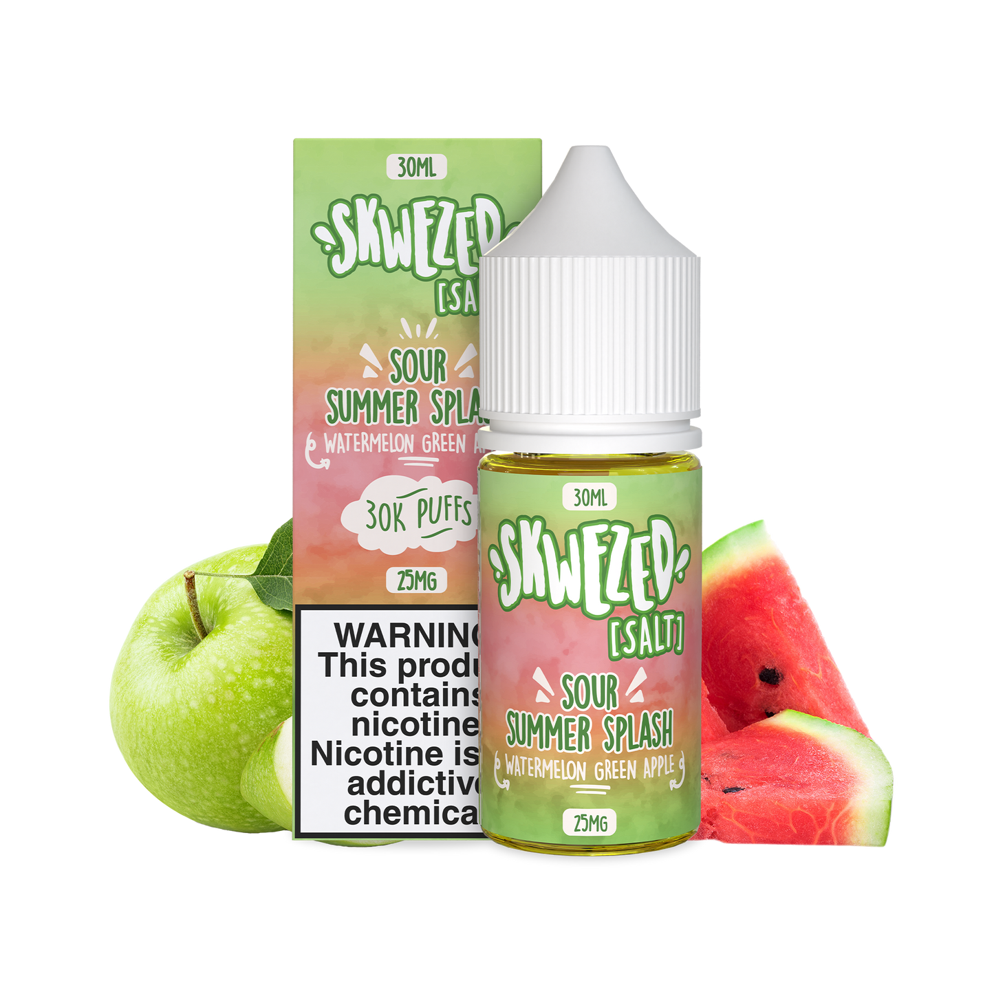 30ml - skwezed salt - watermelon green apple (sour summer splash)