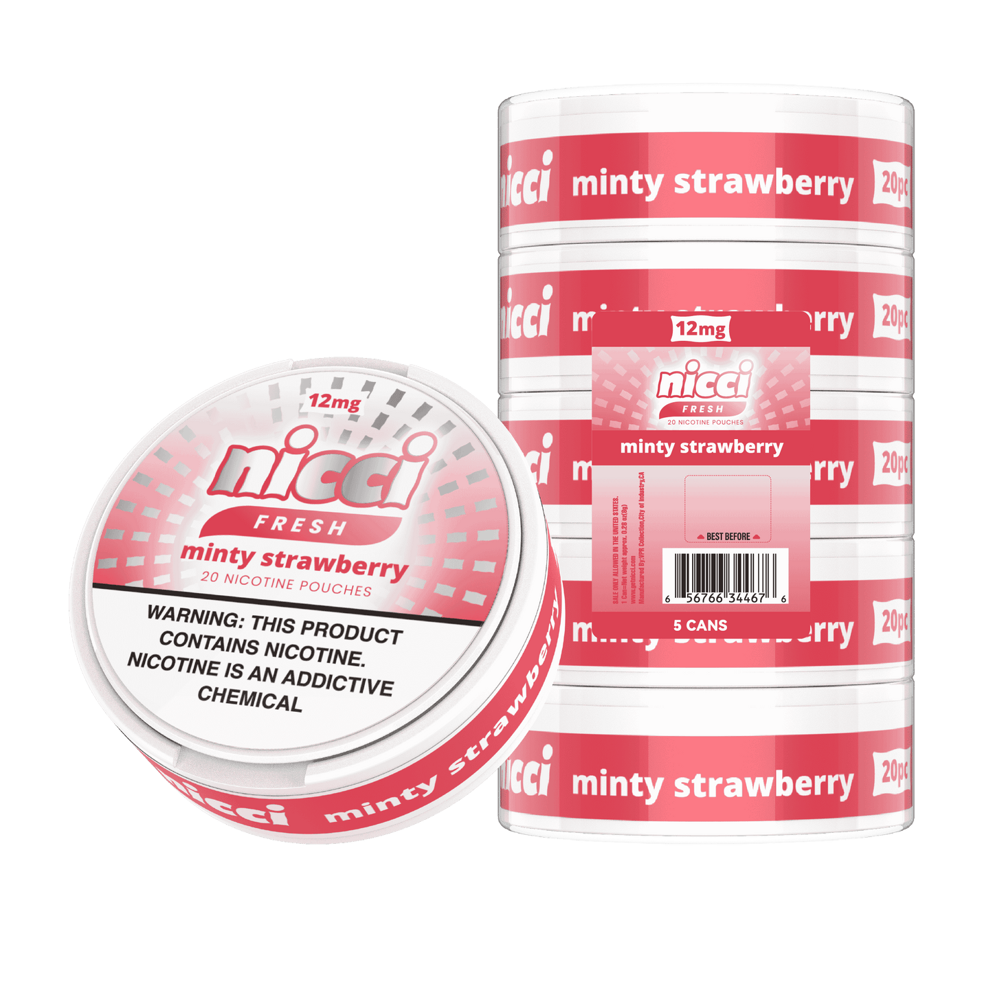 nicci fresh - minty strawberry (5/pack)