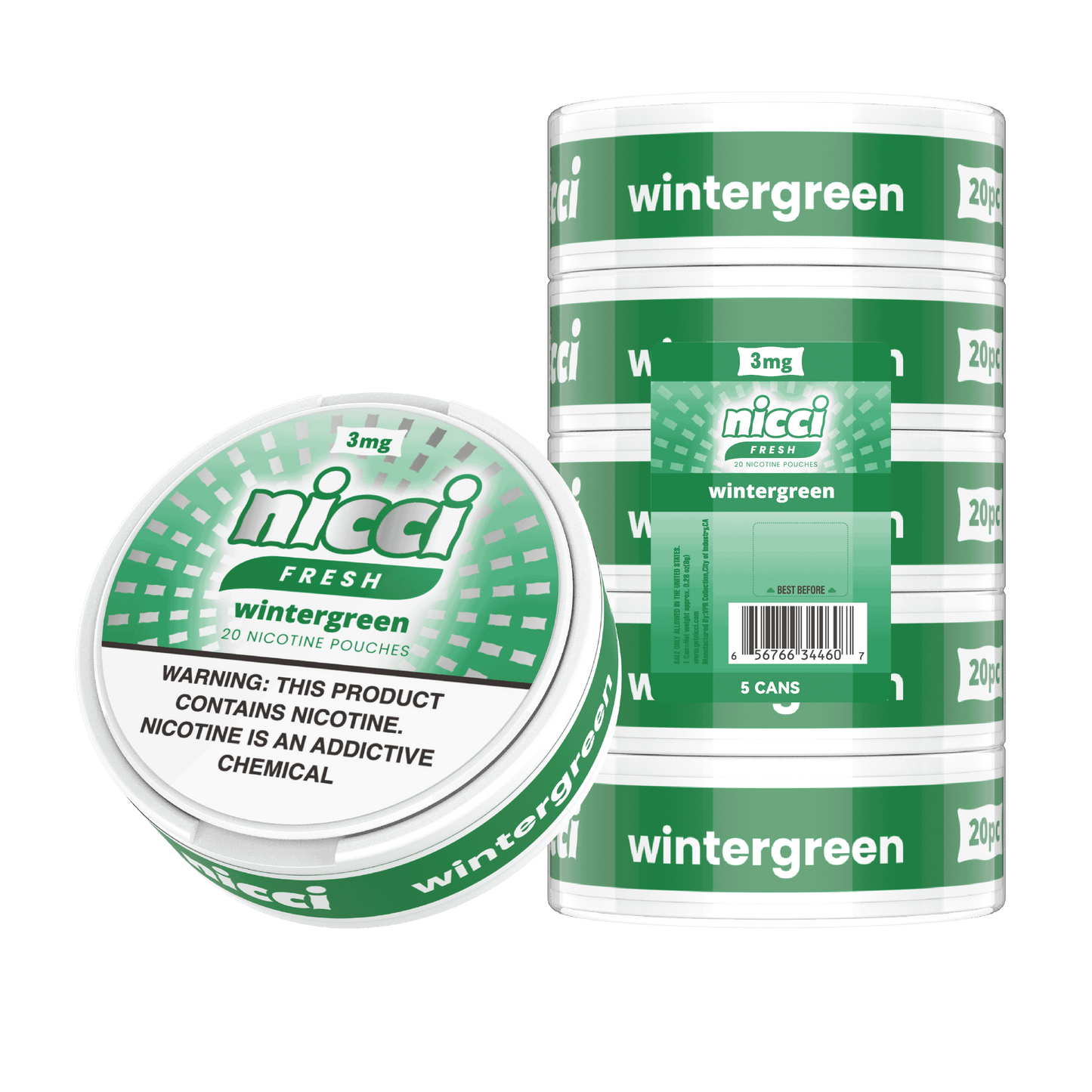 nicci fresh - wintergreen (5/pack)